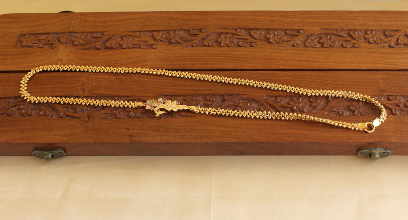 Gold Plated CZ Peacock Moppu Chain M1921