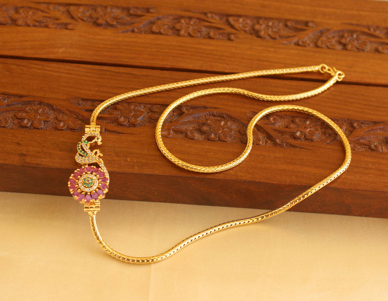 Gold Plated CZ Peacock Moppu Chain M1929