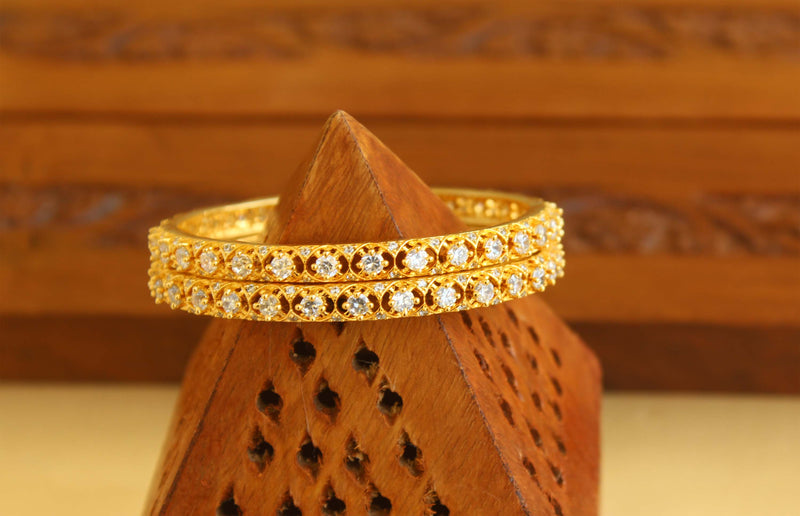 Designer Gold Plated CZ Bangles M1937