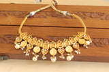 Designer Gold Plated Ruby Coin Lakshmi Necklace M1946