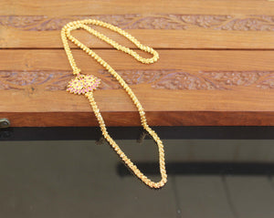 Designer Gold Plated Kempu Necklace Set M2508