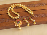 Designer Gold Plated Kempu Necklace Set M1910