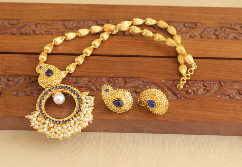 Designer Gold Plated Mango Necklace Set M1912