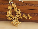 Designer Gold Plated Temple Peacock Necklace Set M1916