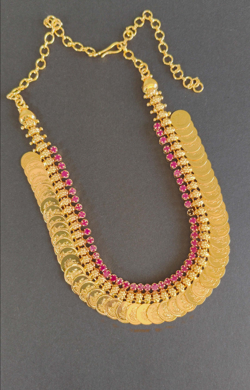 Gold plated coin necklace U-61