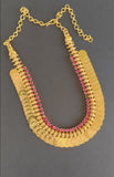 Gold plated coin necklace U-61