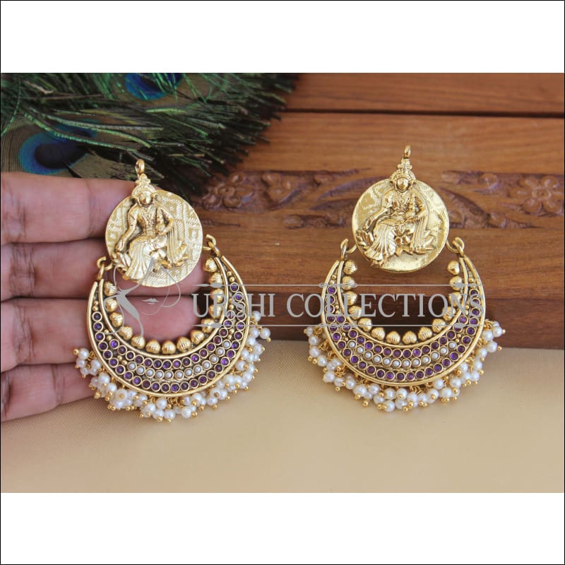 Antique Gold Plated Temple Earrings M2927 - EARRINGS