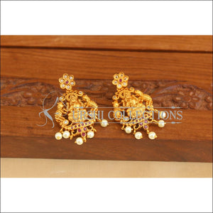 Beautiful Matte Finish CZ Temple Earrings M3060 - EARRINGS