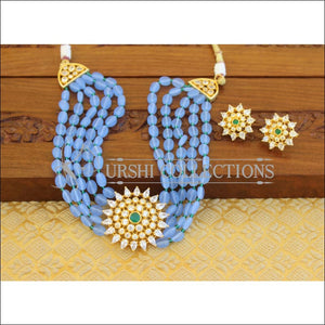 Designer CZ Beads Choker Necklace set M1211 - Necklace Set