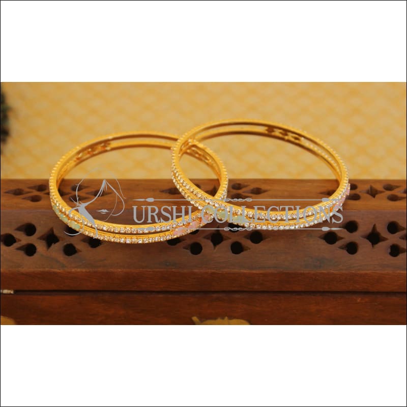 Designer CZ Gold plated bangles M794 - Bangles