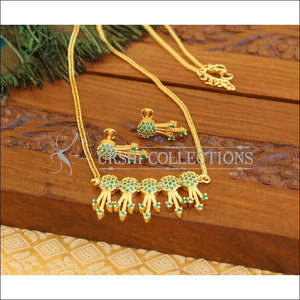 Designer CZ Green necklace set M935 - Necklace Set