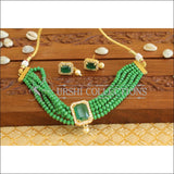 Designer CZ necklace set M673 - GREEN - Necklace Set