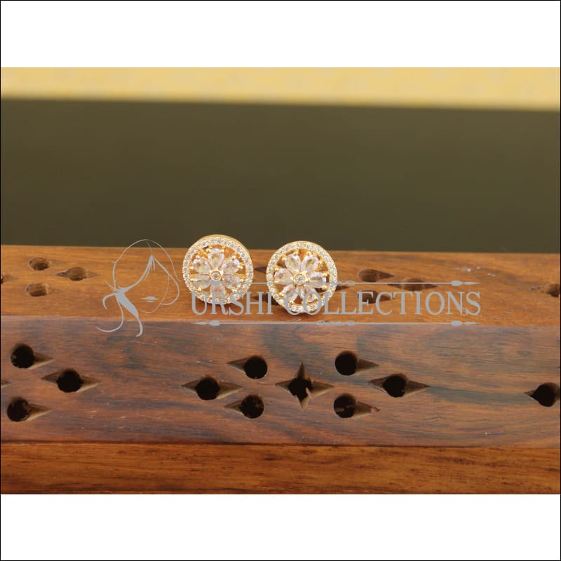 Designer CZ Rose Gold Earrings M2690 - Earrings