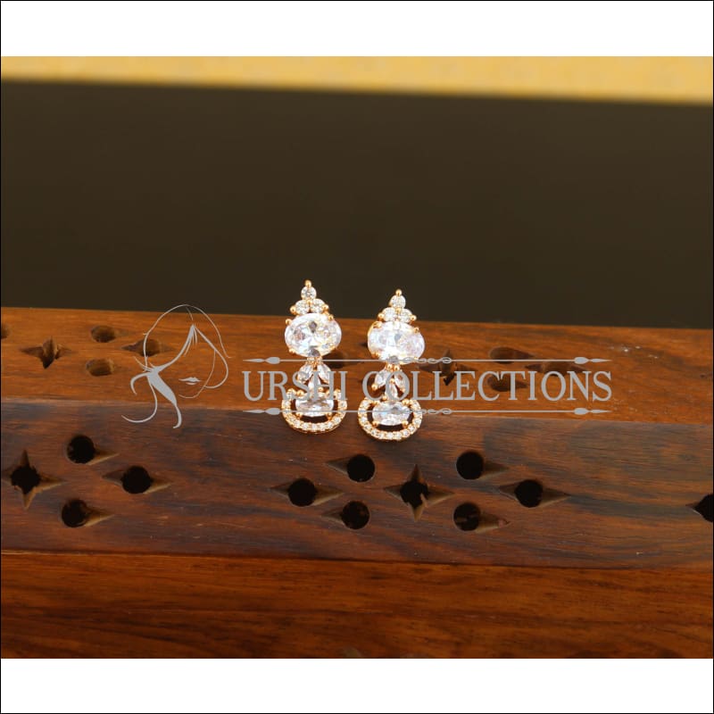 Designer CZ Rose Gold Earrings M2691 - Earrings