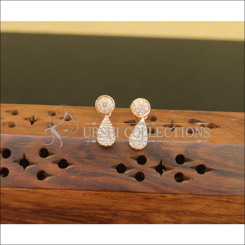 Designer CZ Rose Gold Earrings M2696 - Earrings