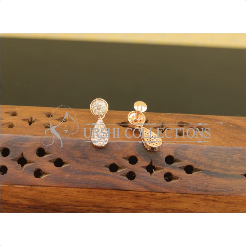 Designer CZ Rose Gold Earrings M2696 - Earrings