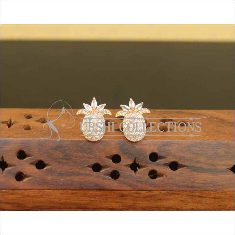 Designer CZ Rose Gold Earrings M2697 - Earrings