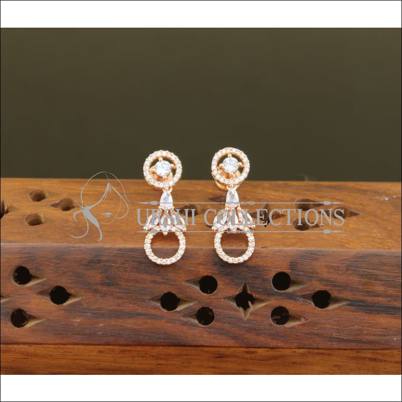 Designer CZ Rose Gold Earrings M2698 - Earrings