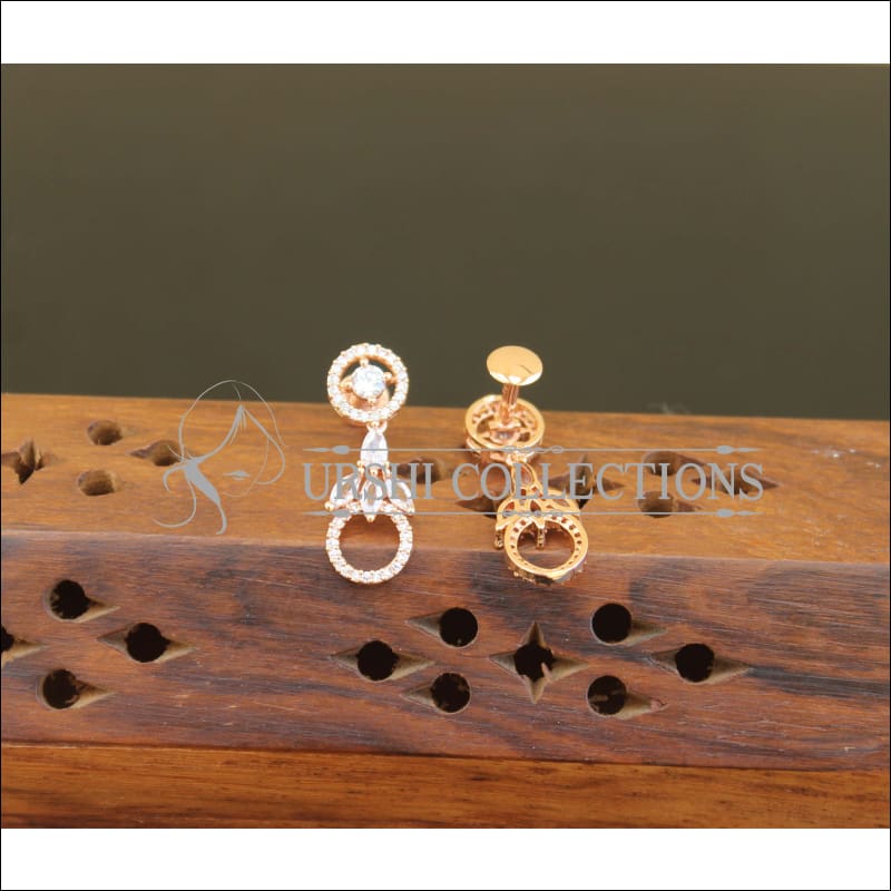 Designer CZ Rose Gold Earrings M2698 - Earrings