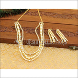 Designer CZ Stone Pearl necklace set M1253 - Necklace Set