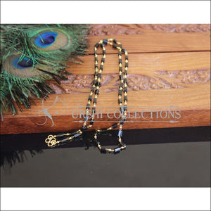Designer Gold Plated Black Beads Chain M2402 - Necklace Set