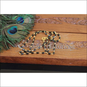 Designer Gold Plated Black Beads Chain M2402 - Necklace Set