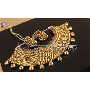 Designer Gold Plated Bridal Big Necklace Set M2656 - Necklace Set