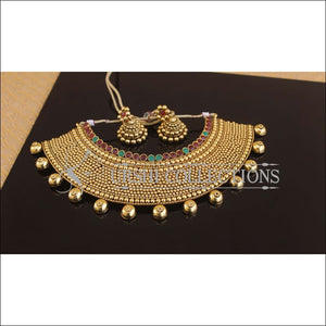 Designer Gold Plated Bridal Big Necklace Set M2656 - Necklace Set