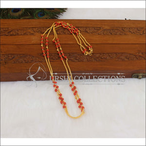 Designer Gold Plated Coral Double Layerd Chain M2961 - Necklace Set