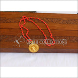 Designer Gold Plated Coral Krishna Pendant Chain M2959 - Necklace Set