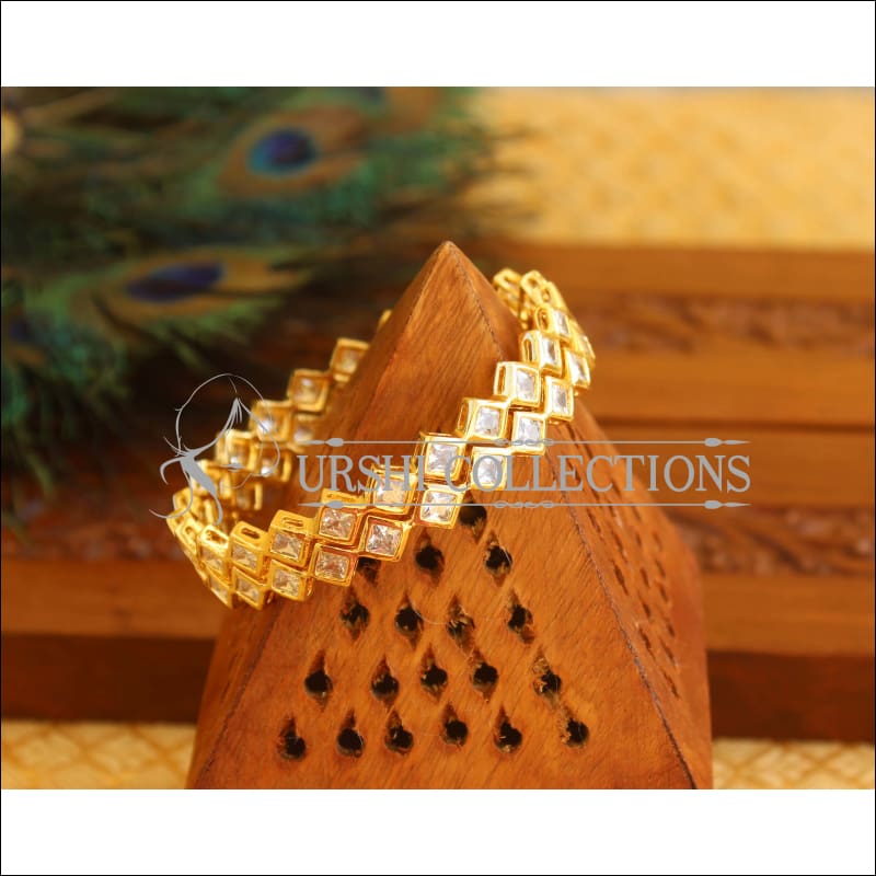 Designer Gold Plated CZ Bangles M1798 - 2.4 - Bangles
