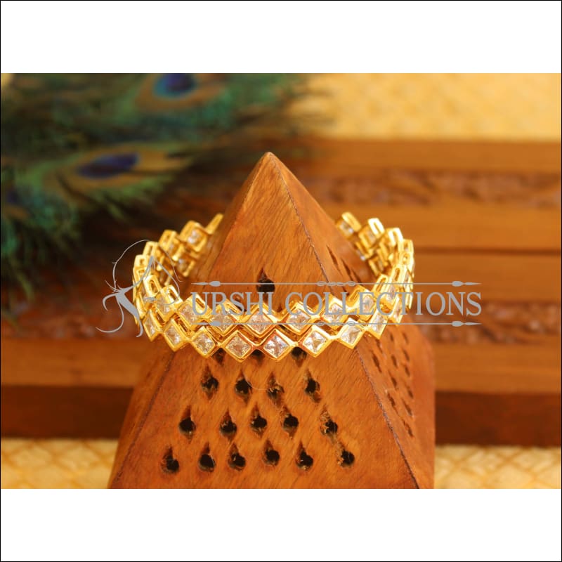 Designer Gold Plated CZ Bangles M1798 - 2.6 - Bangles