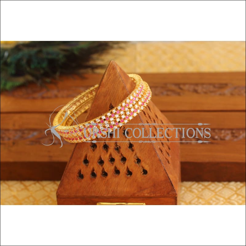 Designer Gold Plated CZ Bangles M1808 - 2.4 - Bangles