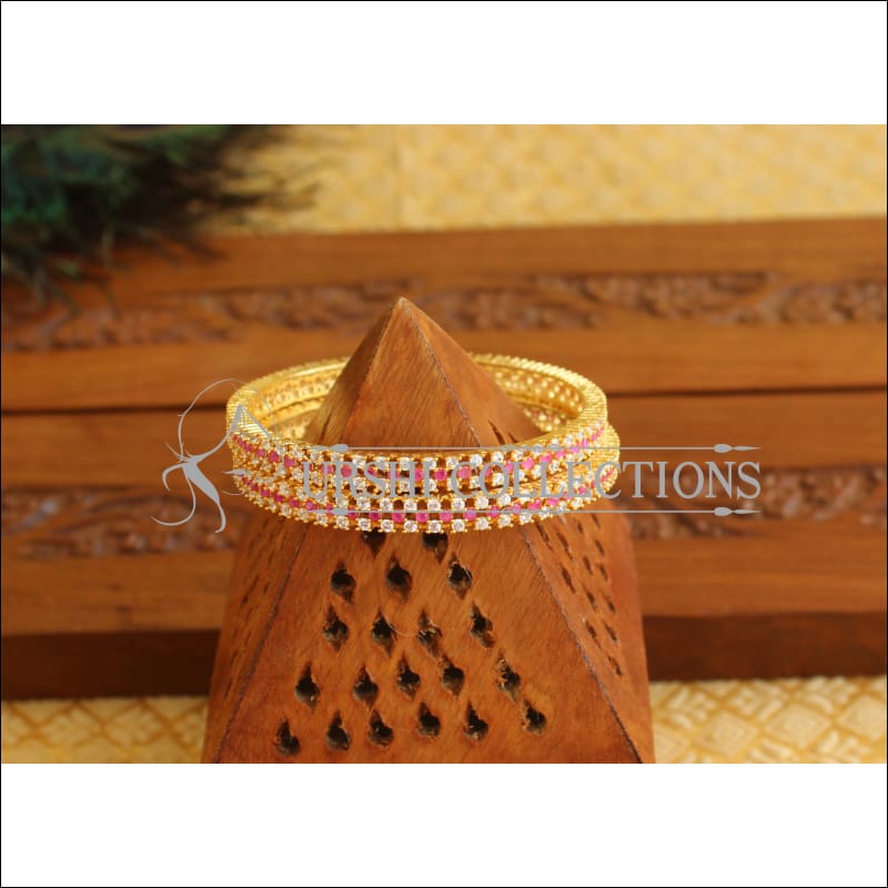 Designer Gold Plated CZ Bangles M1808 - 2.6 - Bangles