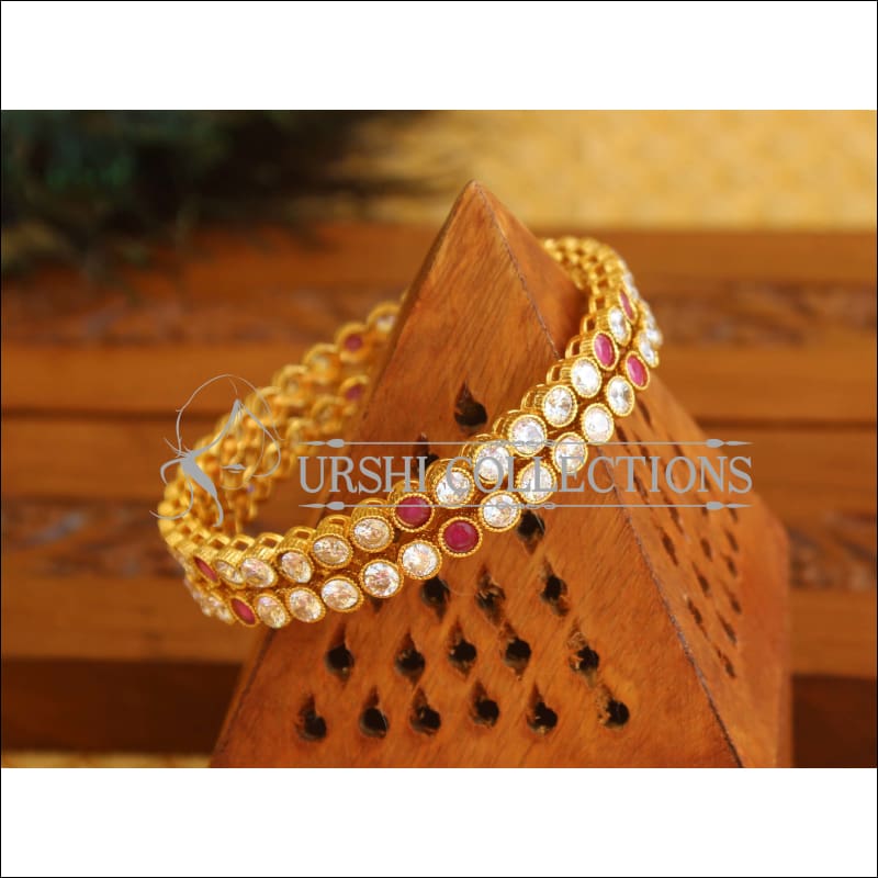 Designer Gold Plated CZ bangles M1810 - 2.4 - Bangles