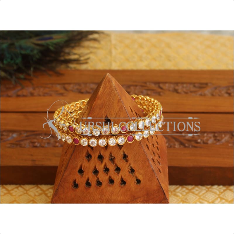 Designer Gold Plated CZ bangles M1810 - 2.8 - Bangles