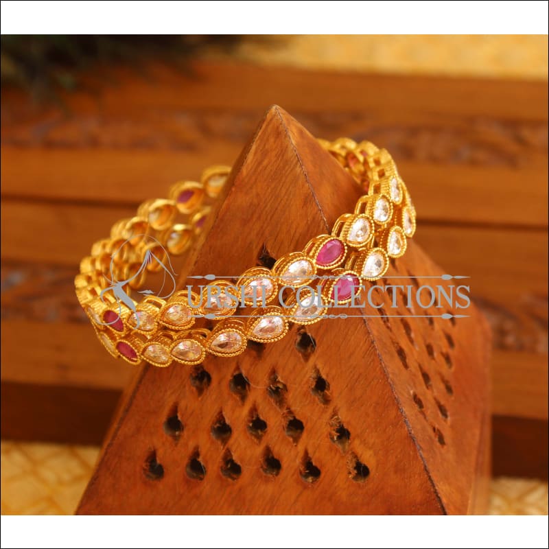 Designer Gold Plated CZ bangles M1812 - 2.6 - Bangles