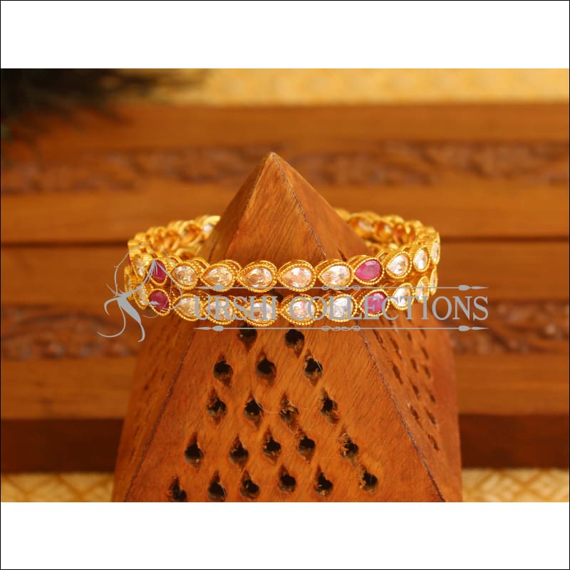 Designer Gold Plated CZ bangles M1812 - 2.8 - Bangles