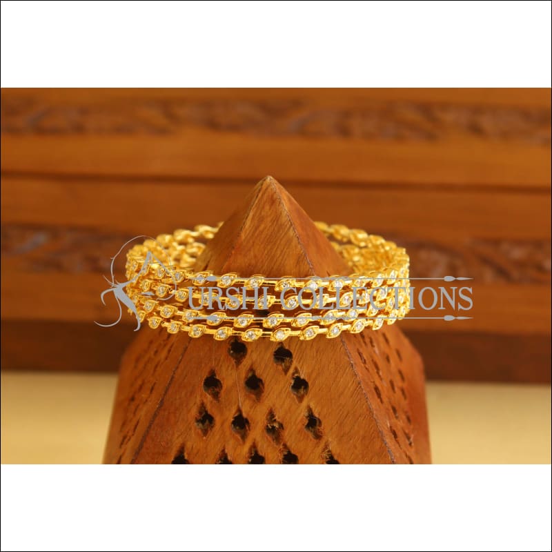 Designer Gold Plated CZ Bangles M1939 - 2.4 - Bangles