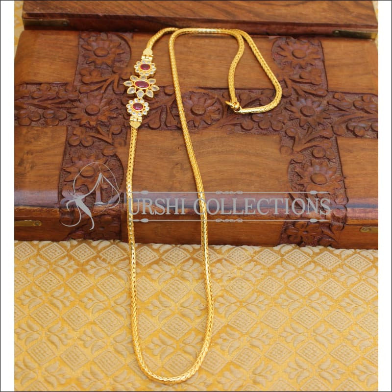 DESIGNER GOLD PLATED CZ KEMPU MOPPU CHAIN UTV816 - Moppu chain