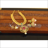 Designer Gold Plated CZ Lakshmi Coin Necklace Set M2669 - Necklace Set