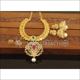 Designer Gold Plated CZ Lakshmi Coin Necklace Set M2671 - Necklace Set