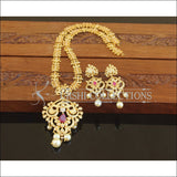 Designer Gold Plated CZ Long Necklace Set M2662 - Necklace Set