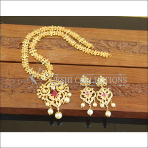 Designer Gold Plated CZ Long Necklace Set M2662 - Necklace Set