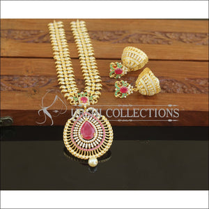 Designer Gold Plated CZ Long Necklace Set M2663 - Necklace Set