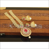 Designer Gold Plated CZ Long Necklace Set M2663 - Necklace Set