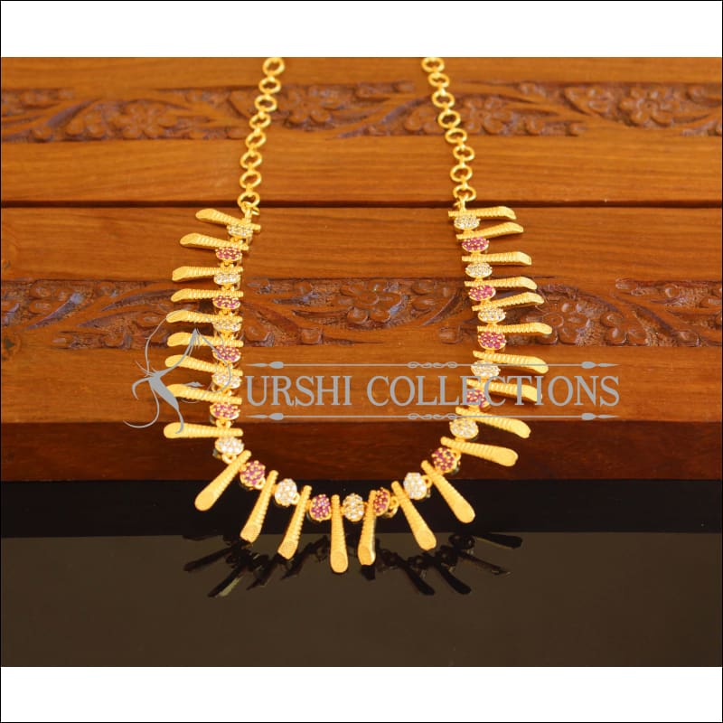 Designer Gold Plated CZ Necklace M2098 - Set