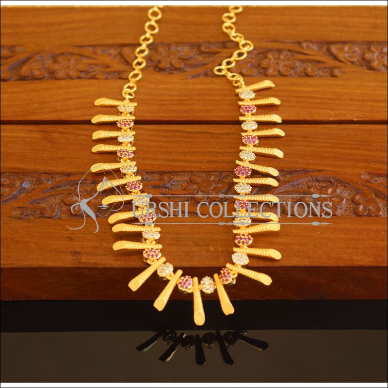 Designer Gold Plated CZ Necklace M2098 - Set