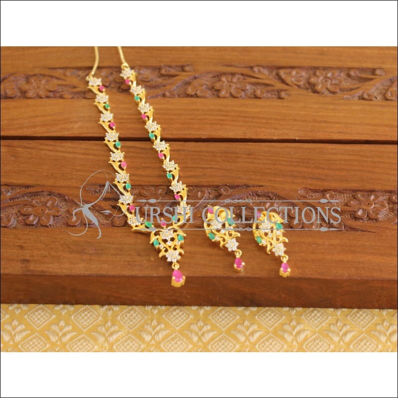 Designer Gold Plated CZ Necklace Set M1968 - Necklace Set