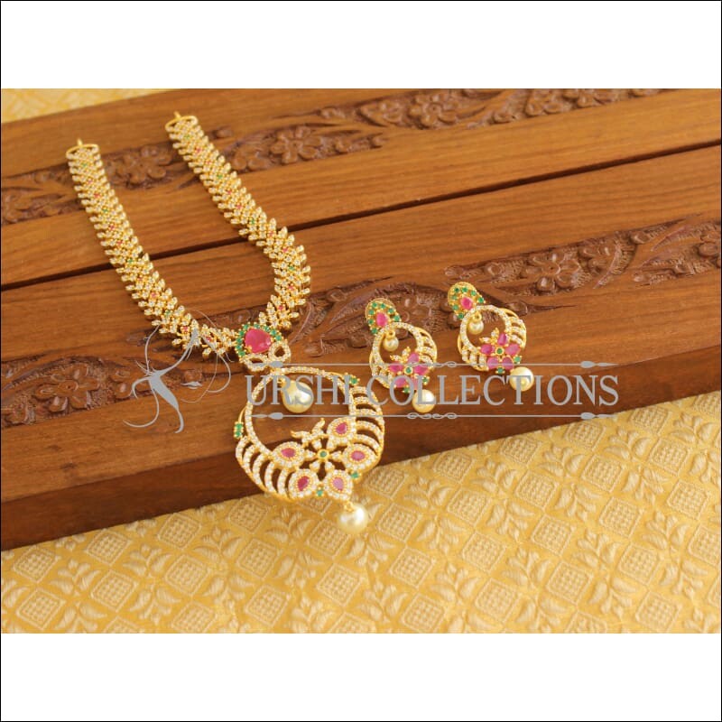 Designer Gold Plated CZ Necklace Set M1970 - Necklace Set